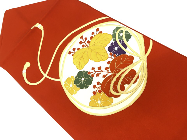 JAPANESE KIMONO / VINTAGE NAGOYA OBI / SHIOZE / EMBROIDERY / PAULOWNIA